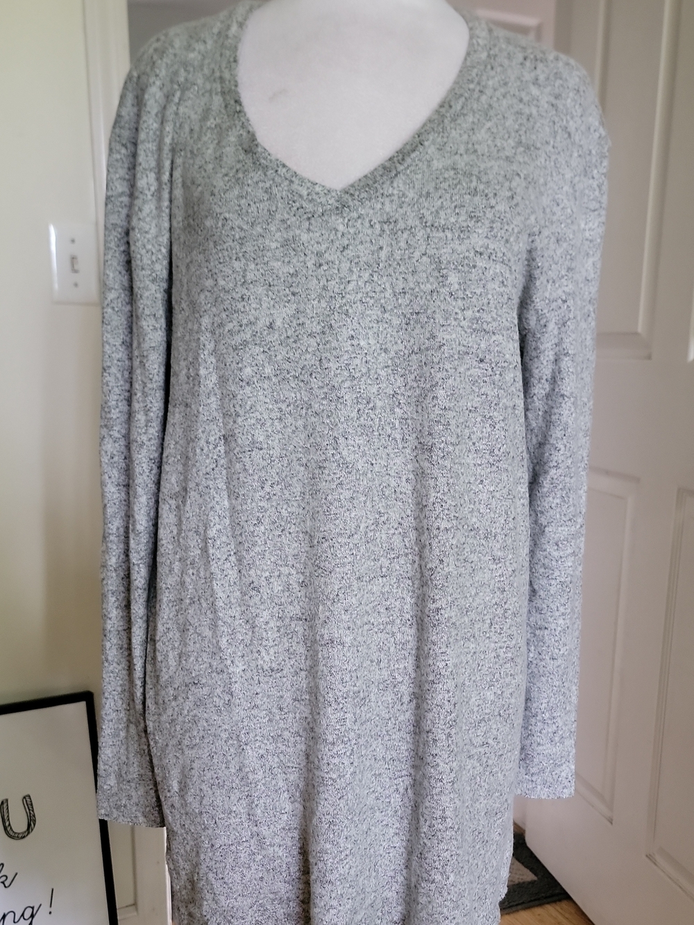 Bp. Soft V-Neck Long Sleeve Sweater - Light Gray